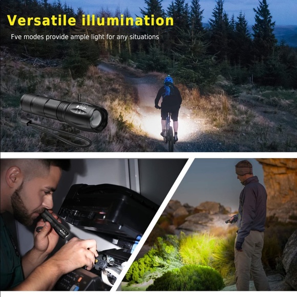 NEW! Tactical Flashlight Rechargeable Waterproof S1000 High Lumen Zooms 5 Modes - Picture 10 of 13